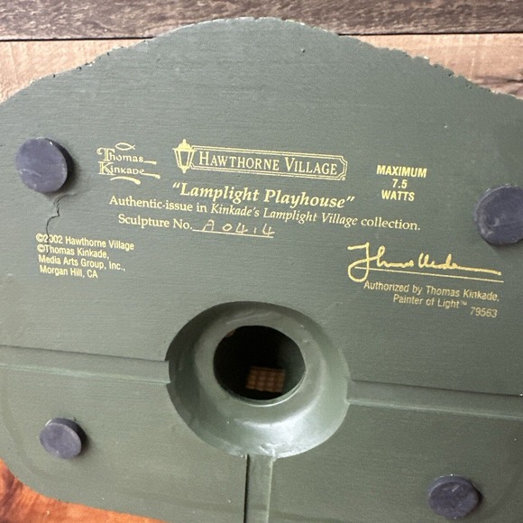 Lamplight Playhouse 2002 Thomas Kinkade Hawthorne Lamplight Collection - Picture 5 of 8